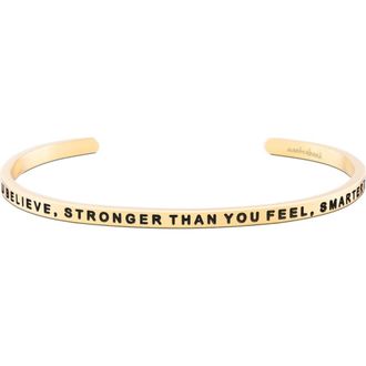 Mantra Braver, Stronger, Smarter bracelet in Yellow Gold at Nordstrom