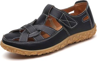 Generic 2026 Comfortable Womens Sandals For Daily Leisure And Outdoor With Closed Toe Design Adjustable Strap Breathable Style Summer (Black, 6.5)