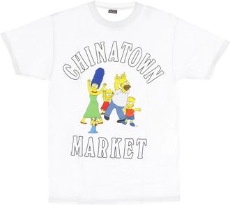 Market Market, Tops, Heren, Wit, XL, Katoen, The Simpsons Witte Familie Tee