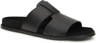 Dolce & Gabbana Calf Leather Slide Sandals - Black