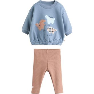 Next Dinosaur Sweatshirt & Leggings Set in Blue at Nordstrom, Size 12-18M
