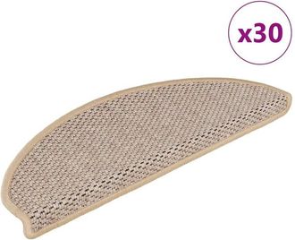 vidaXL Alfombra Autoadhesiva Escalera Sisal 30 Uds Beige Claro Vidaxl