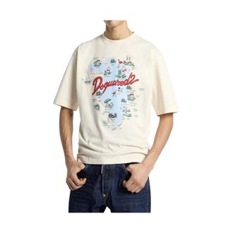 Dsquared2 Uomo, Top, Bianco, M, new