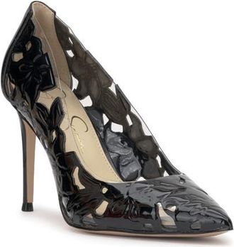 Jessica Simpson Erinia Pointed Toe Pump in Black Patent at Nordstrom, Size 6.5
