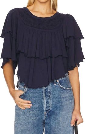 Free People Rose Party Tee In Peacoat