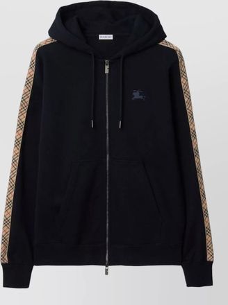 Burberry check hooded cotton sweater knit