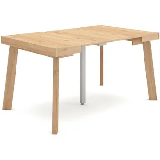 Skraut Home Mesa Consola Extensible, Mesa Comedor Plegable, 140, Para 6 Comensales, Patas De Madera, Estilo Moderno, Roble - Skraut Home