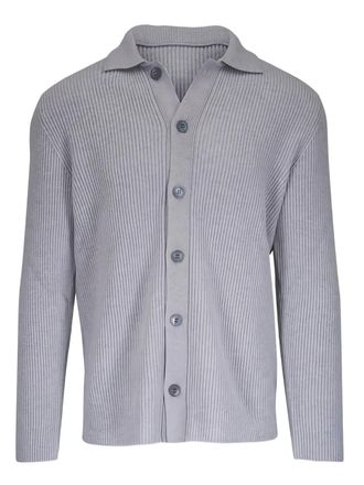 Gran Sasso collared ribbed cardigan - Grijs