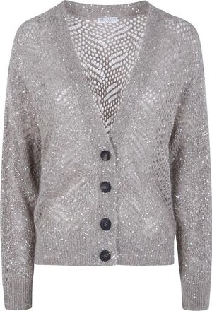 Brunello Cucinelli Truien & Vesten, Dames, Beige, S, Cardigans