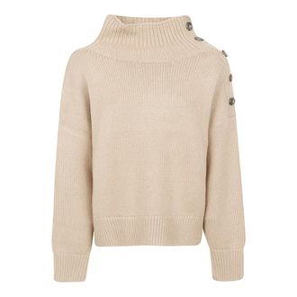 Yves Salomon Maglione a collo alto con bottoni - - Knitwear - Donna - Beige - S