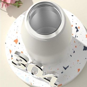 OEM Botella Termo C&oacute;nica Grande 1080 Ml Asa, Taza Vac&iacute;o Acero Inoxidable, Taza Termo Reutilizable Acero Inoxidable Aislamiento T&eacute;rmico Caf&eacute;, Blanca