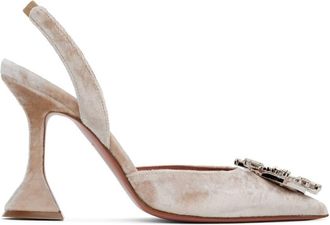 Amina Muaddi Begum Velvet Slingback Pumps, Brand Size 35.5 ( US Size 5.5 )