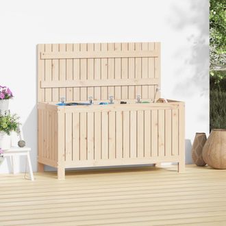 Berkfield Home Garden Storage Box 115x49x60 cm Solid Wood Pine in Brown | Size: 115 x 49 x 60 cm