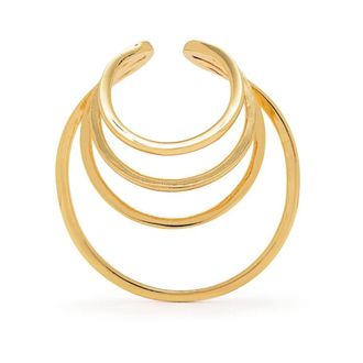Federica Tosi Gouden Cirkel Oor Manchet - Dames - Oorbellen - Geel - ONE Size - Accessoires