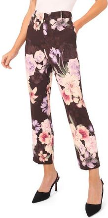 Ted Baker Lee Slim Floral Ankle Pants in Coral Pink at Nordstrom, Size 10