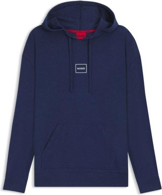 HUGO BOSS Stretch-cotton hoodie with logo print