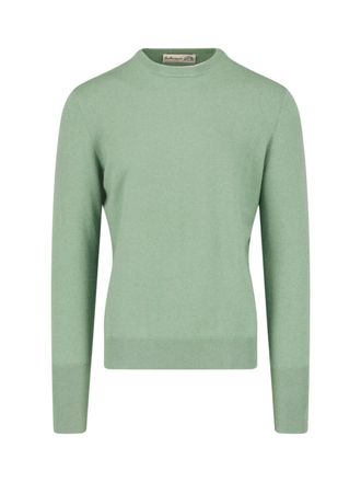 Ballantyne Crew Neck Ribbed Details Finished Hem Sweater