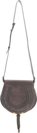 Chlo&eacute; Large Marcie Suede Crossbody Bag in Flannel Grey at Nordstrom