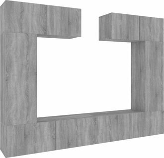 vidaXL 6 Piece TV Cabinet Set Grey Sonoma Engineered Wood vidaXL