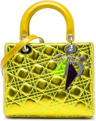 Dior Pre-owned Dior Anselm Reyle Medium Metallic Lambskin Cannage Lady Dior Ladies ZT2CA0M5WKPN5W1T