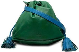 Loewe Pre-owned Bucket Bags, female, Green, Size: ONE SIZE Pre-owned Leather Crossbody Bag