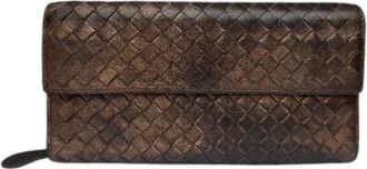 Bottega Veneta Pre-owned Wallets, female, Brown, Size: ONE SIZE Pre-owned Leather Wallet