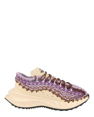 Valentino VLogo Suede Crochet Low-Top Sneakers