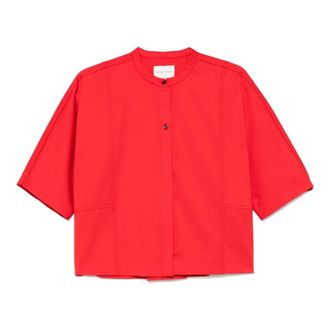 Loulou Studio Overhemden, Dames, Rood, L, Wol, Aylin Shirt