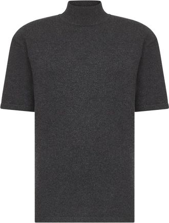 Jacquemus Grijze Wol Kasjmier Trui - Dames - Coltruien - Grijs - M - Wol - Truien & Vesten