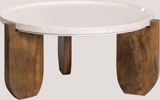 Sklum Tavolino da caffè in marmo Xanten e legno di mango SKLUM