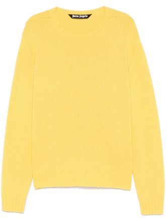 Palm Angels curved logo sweater - men - Merino/Viscose/Polyamide/Cashmere/Wool/Acrylic - L - Yellow