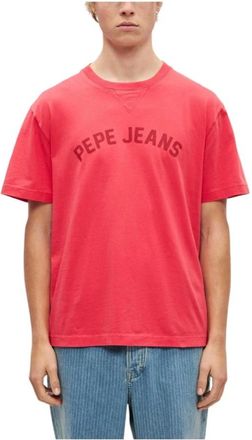 Pepe Jeans London Gio T-shirt - Heren - T-shirts - Rood - M - Katoen - Tops