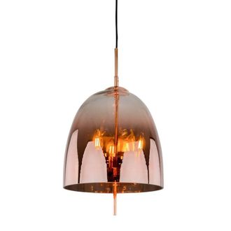 Netlighting Modern Hanging Pendant Copper 3 Light with Glass Shade E14