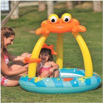 Trade Shop Trade Shop - Piscina Gonfiabile Con Parasole 100x95cm Forma Granchio Per Bambini Da Giardino