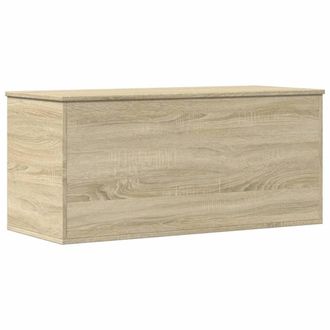 Berkfield Home Storage Box Sonoma Oak 100x42x46 cm Engineered Wood in Light Tan | Size: 100 x 42 x 46 cm