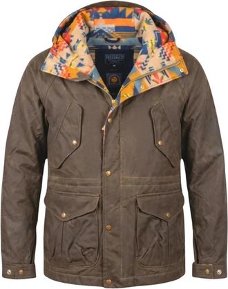 Manifattura Ceccarelli Native Fisherman Parka 7191 - Heren - Parka Jassen - Bruin - XS - Katoen - Jassen