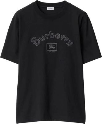Burberry Gothic Logo Cotton T-shirt, Size Small