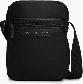 Tommy Hilfiger Mens Water-Repellent Mini Reporter Bag - Black