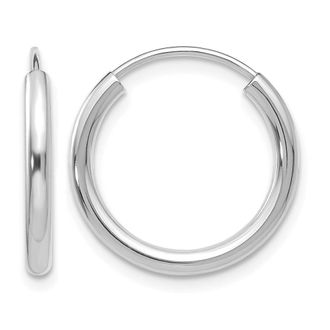 Diamond2Deal 10k White Gold Round Endless Hoop Earrings 0.61g