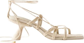 Cult Gaia Womens Raffia Raisa Cording Strappy Sandal In Natural