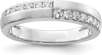 Diamond2Deal 14k White Gold Lab Grown Diamond Wedding Band Ring 0.4Ct Clarity- VS Color- G-H