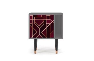 StoryZ Mesita de noche burdeos 1 puerta L 58 cm