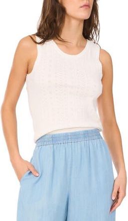 1.State Pointelle Stitch Cotton Sweater Tank in Antique White at Nordstrom Rack, Size Xx-Small