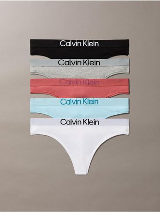 Calvin Klein Womens Maximum Cotton 5-Pack Thong - Multi - XL