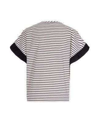 Liu Jo Womens T-Shirt Black-White Striped Cotton Elastane T-Shirts & Jerseys Black/white