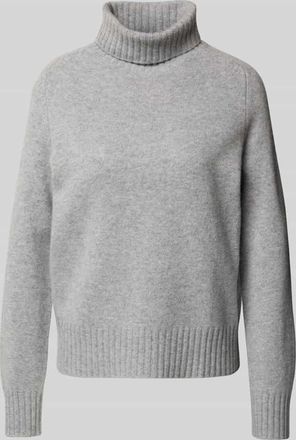 Fynch-Hatton Fynch-Hatton Rollkragenpullover mit gerippten Abschlüssen in Hellgrau Melange, Größe XXL