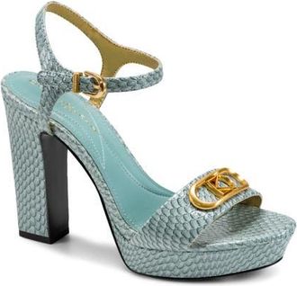 DKNY Shepard Ankle Strap Platform Sandal in Waterlily Teal at Nordstrom, Size 6.5
