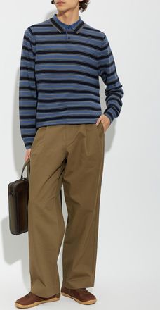 Paul Smith Wool Pleated Trousers, Mens, Green