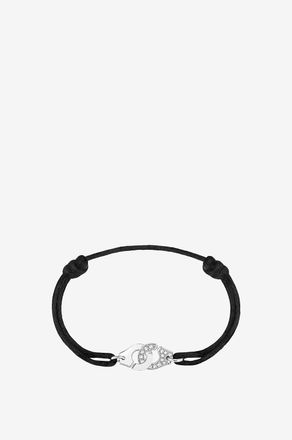 Dinh Van Kordelarmband mit Weissgold-Detail mit Diamanten Menottes R10