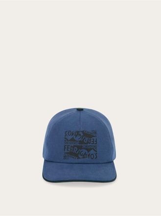 Ferragamo Uomo Cappellino macro logo Blu